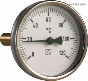 AFRISO Termometr bimetaliczny BiTh 63,fi63 mm, 0÷120°C, L 40 mm, G1/2'' ax, kl. 2 (63801)