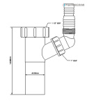 MCALPINE Przedłużka do syfonu zlewozmywakowego 11/2"x40mm z podłączeniem do pralki lub zmywarki (5505)