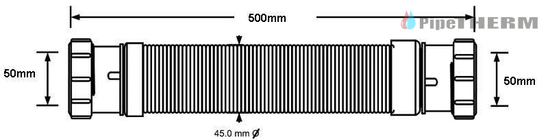 MCALPINE Złączka montażowa elastyczna L-500mm z końcówkami 2"x2" (FLEX50)