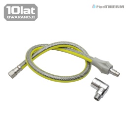 LECHAR ELASTYCZNY WĄŻ GAZOWY Z KOLANEM I SZYBKOZŁĄCZKĄ 1/2 - 150CM